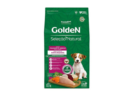 GOLDEN SEL. NAT. CAES FILHOTES PORTE PEQ. FRANGO/ARROZ 10,1KG