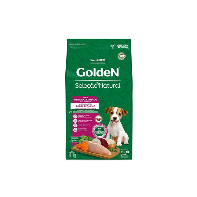 GOLDEN SEL. NAT. CAES FILHOTES PORTE PEQ. FRANGO/ARROZ 10,1KG