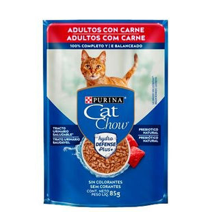 CAT CHOW SACHE ADULTOS CARNE AO MOLHO 85G