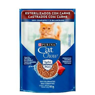 CAT CHOW SACHE CASTRADO CARNE 85G