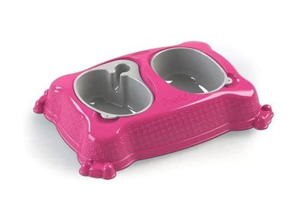COMEDOURO PLAST. DUPLO ROSA  PRATIC M