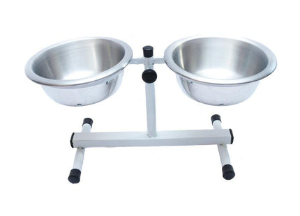 PET KIDS COMEDOURO POLIDO DUPLO REGULAVEL PEQUENO