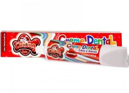 CAT DOG CREME DENTAL MORANGO 90G