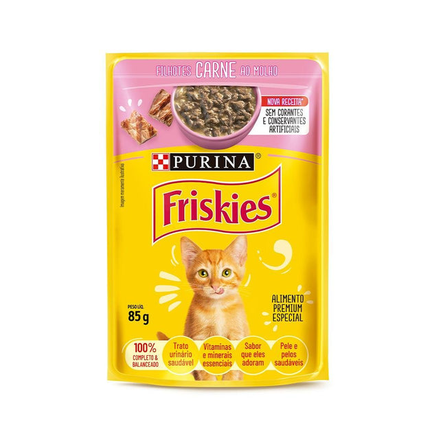 FRISKIES SACHE FILHOTES CARNE AO MOLHO 85G