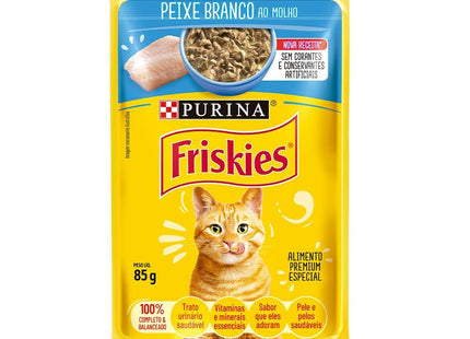 FRISKIES SACHE PEIXE BRANCO AO MOLHO 85G