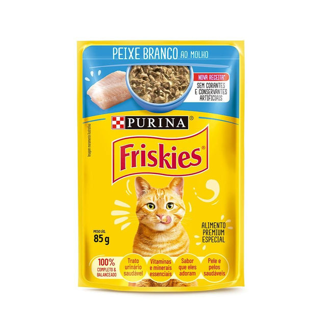 FRISKIES SACHE PEIXE BRANCO AO MOLHO 85G