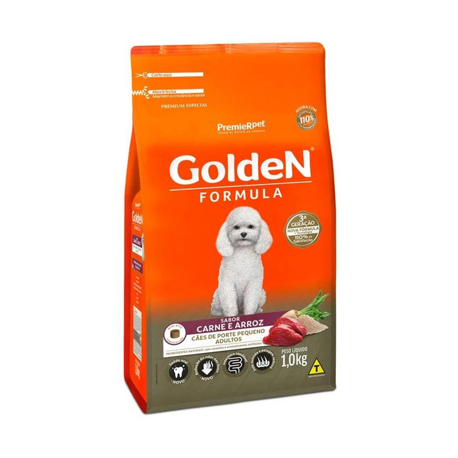 GOLDEN CAES ADULTOS PORTE PEQ. CARNE/ARROZ 1KG