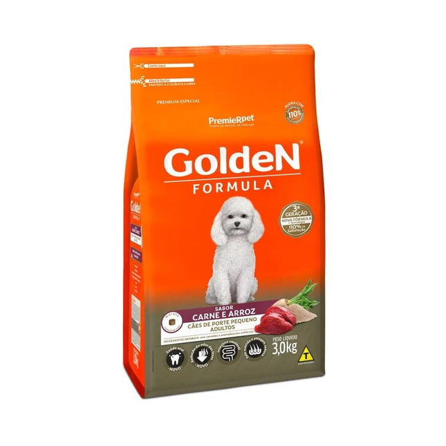 GOLDEN CAES ADULTOS PORTE PEQ. CARNE/ARROZ 3KG