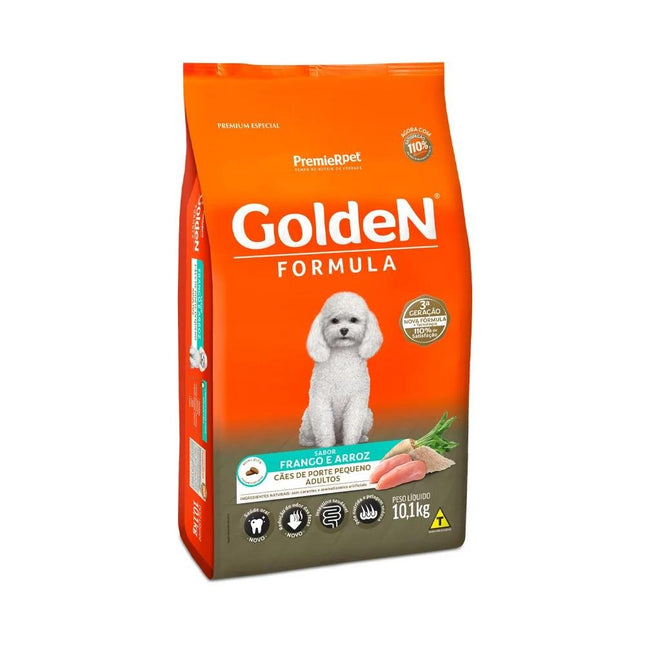 GOLDEN CAES ADULTOS PORTE PEQ. FRANGO/ARROZ 10,1KG