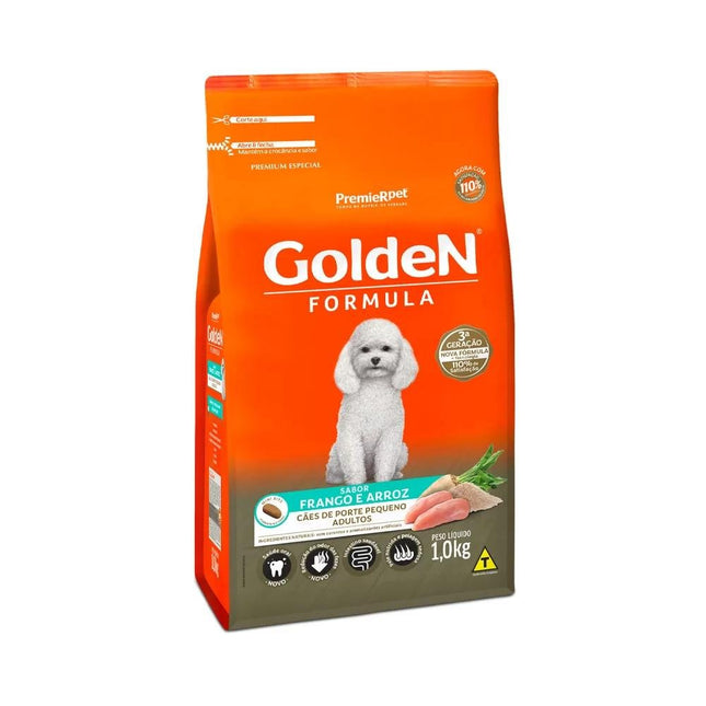 GOLDEN CAES ADULTOS PORTE PEQ. FRANGO/ARROZ 1KG