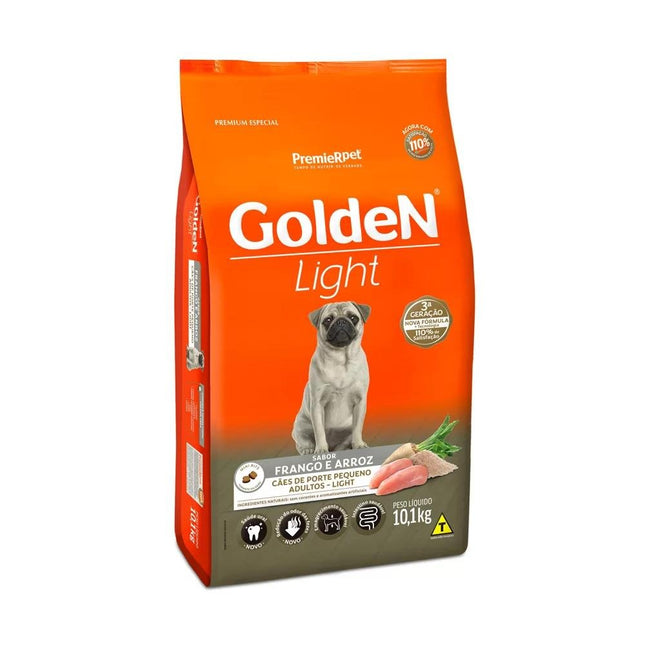 GOLDEN CAES ADULTOS LIGHT PORTE PEQ. FRANGO/ARROZ 10,1KG