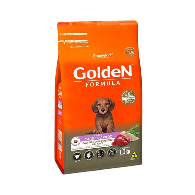 GOLDEN CAES FILHOTES PORTE PEQ. CARNE/ARROZ 1KG