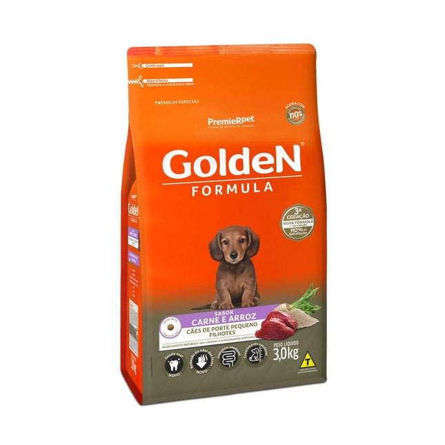 GOLDEN CAES FILHOTES PORTE PEQ. CARNE/ARROZ 3KG
