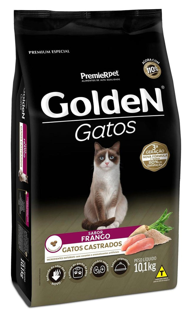 GOLDEN GATOS ADULTOS CASTRADOS FRANGO 10,1KG