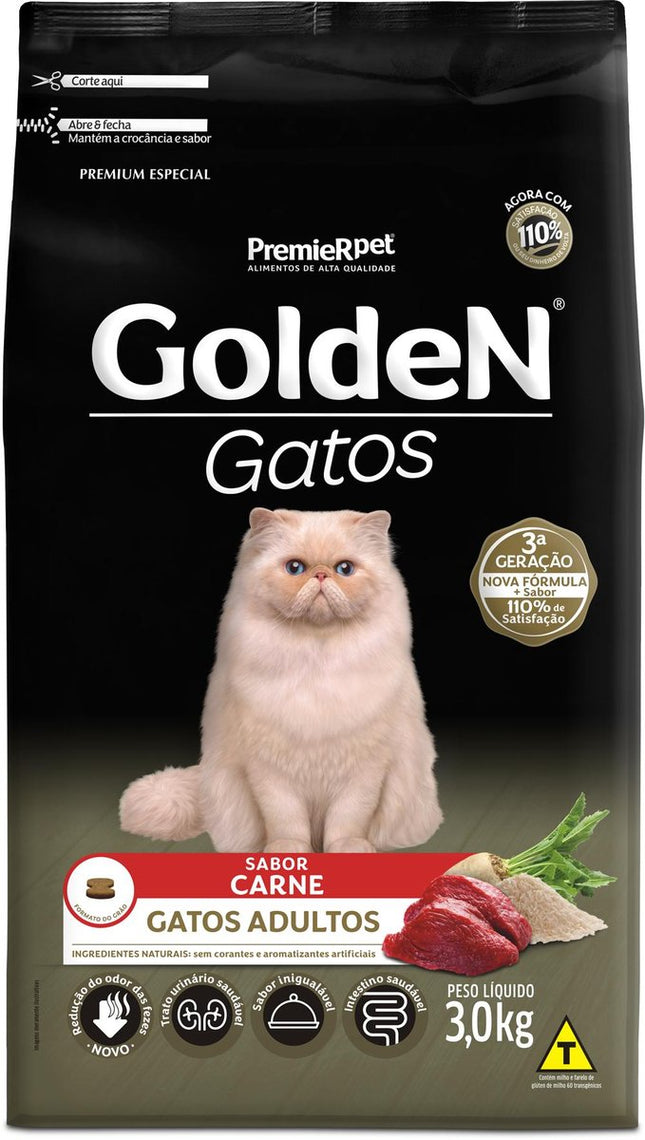 GOLDEN GATOS ADULTOS CARNE 3KG