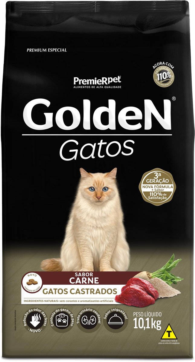GOLDEN GATOS ADULTOS CASTRADOS CARNE 10,1KG