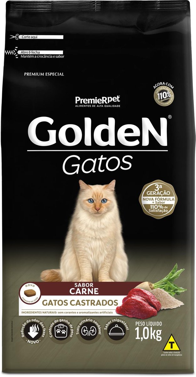 GOLDEN GATOS ADULTOS CASTRADOS CARNE 1KG