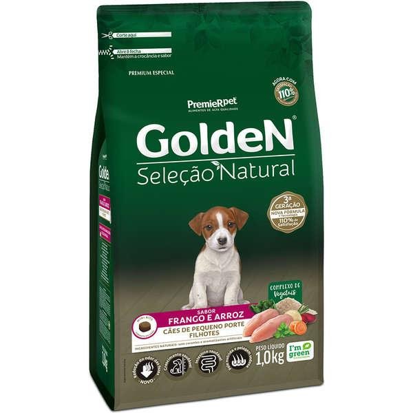 GOLDEN SEL. NAT. CAES FILHOTES PORTE PEQ. FRANGO/ARROZ 1KG