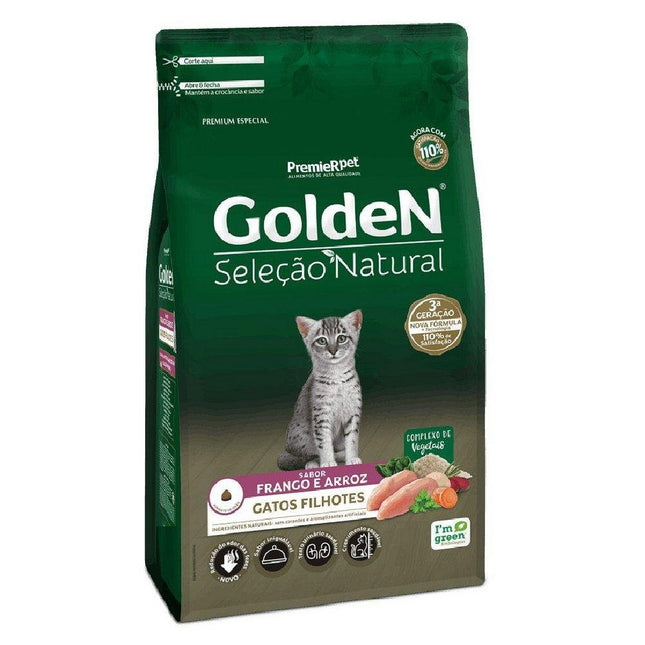 GOLDEN SEL. NAT. GATOS FILHOTES FRANGO/ARROZ 10,1KG