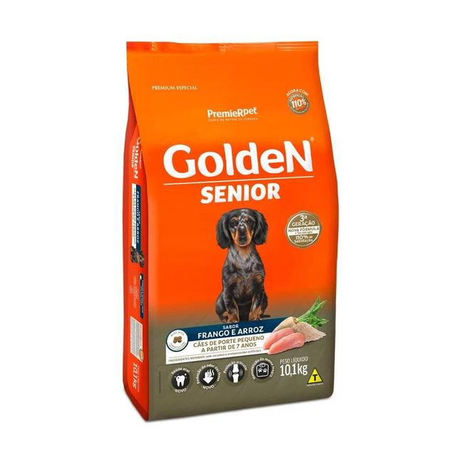 GOLDEN CAES SENIOR PORTE PEQ. FRANGO/ARROZ 10,1KG