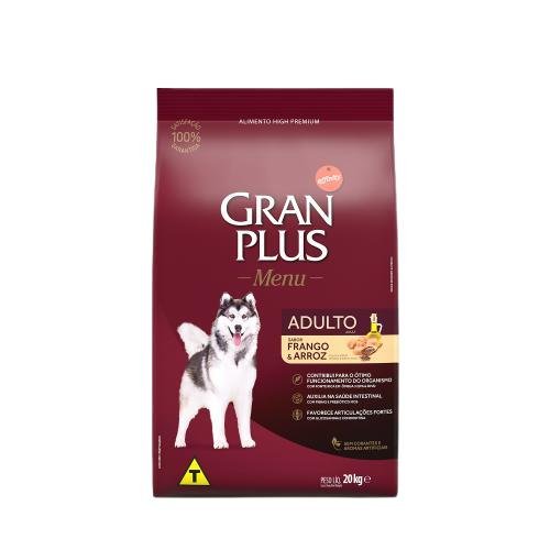 GRAN PLUS MENU CAES ADULTOS FRANGO/ ARROZ 20KG