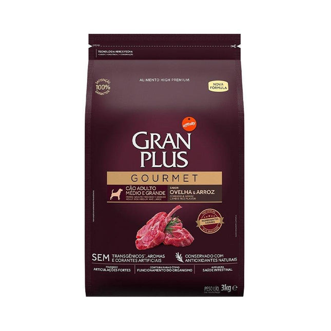 GRAN PLUS GOURMET CAES ADULTOS OVELHA ARROZ 3KG