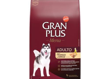 GRAN PLUS MENU CAES ADULTOS FRANGO/ ARROZ 15KG