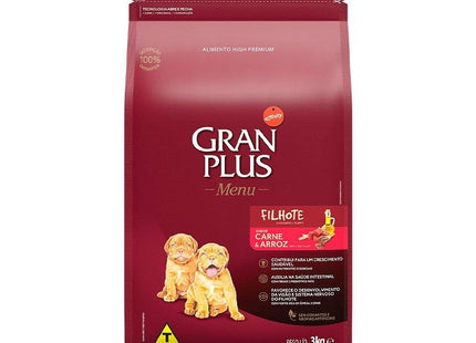 GRAN PLUS MENU CAES FILHOTES CARNE 3KG