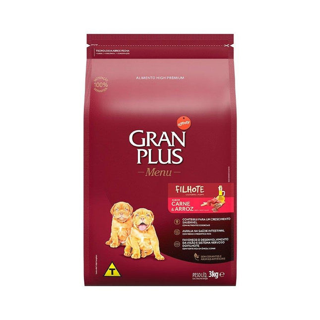 GRAN PLUS MENU CAES FILHOTES CARNE 3KG