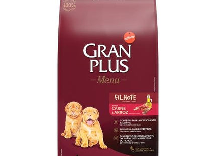 GRAN PLUS MENU CAES FILHOTES CARNE/ARROZ 15KG