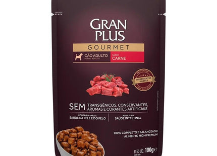 GRAN PLUS SACHE CAES GOURMET ADULTOS CARNE 100G