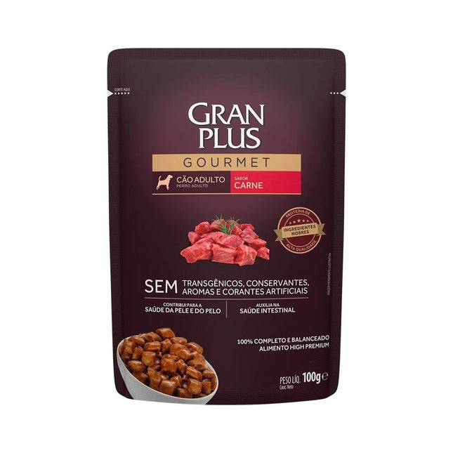 GRAN PLUS SACHE CAES GOURMET ADULTOS CARNE 100G