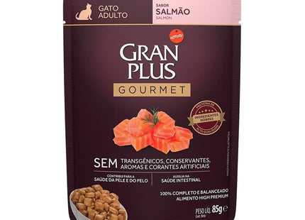 GRAN PLUS SACHE GATOS GOURMET SALMAO 85G
