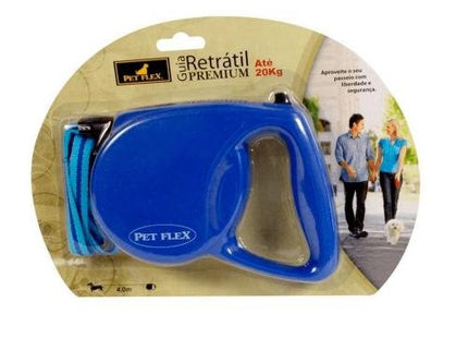 PET FLEX GUIA RETRATIL 4M/20KG AZUL