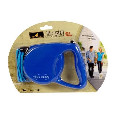 PET FLEX GUIA RETRATIL 4M/20KG AZUL