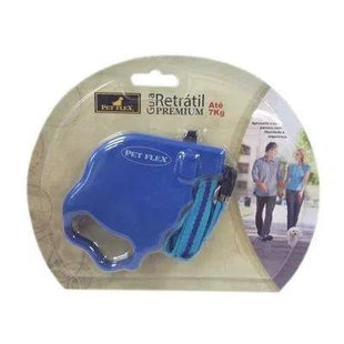 PET FLEX GUIA RETRATIL CAES ATE 7KG AZUL