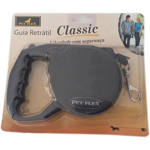 PET FLEX GUIA RETRATIL 3M 15KG PRETA 