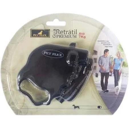 PET FLEX GUIA RETRATIL 3M/7KG PRETA 