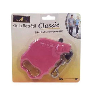 PET FLEX GUIA RETRATIL CAES ATE 2M/5KG ROSA
