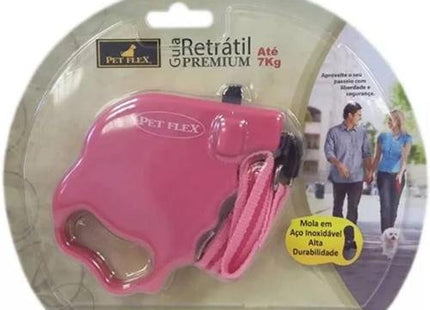 PET FLEX GUIA RETRATIL 3M/7KG ROSA 
