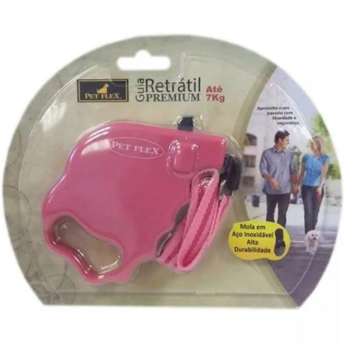 PET FLEX GUIA RETRATIL 3M/7KG ROSA 