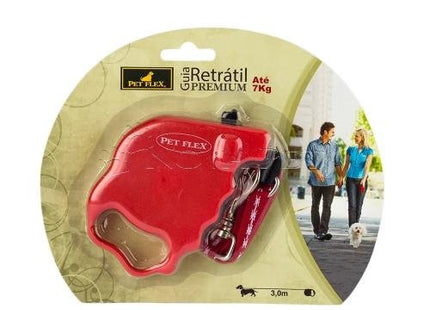 PET FLEX GUIA RETRATIL 3M/ 7KG VERM