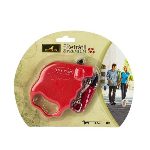 PET FLEX GUIA RETRATIL 3M/ 7KG VERM