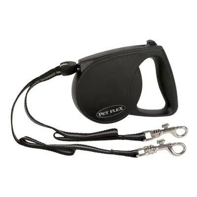 PET FLEX GUIA RETRATIL DUO 4M/20KG PRETA