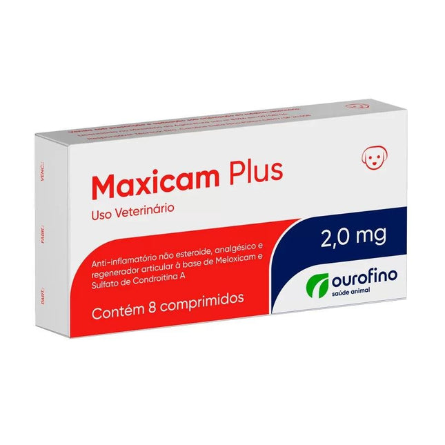 OURO FINO MAXICAM PLUS 2MG CAIXA - 8 COMPRIMIDOS