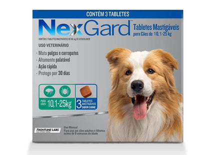 BOEHRINGER NEXGARD CAES G (10,1 A 25KG) 3 TABLETES
