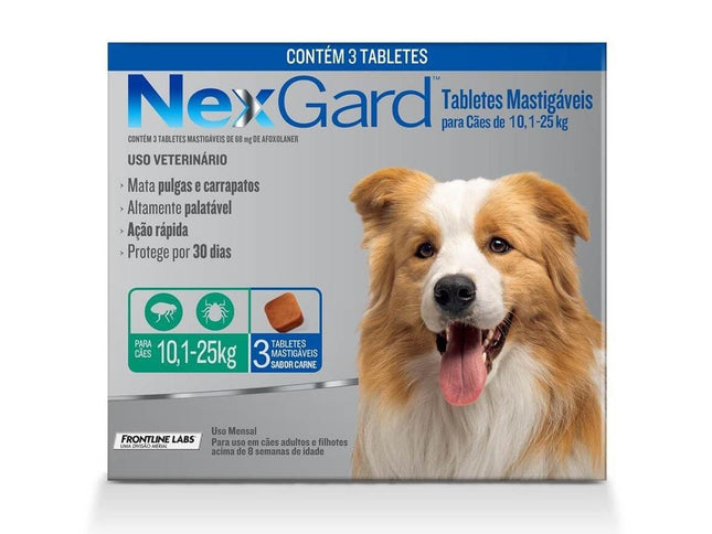 BOEHRINGER NEXGARD CAES G (10,1 A 25KG) 3 TABLETES