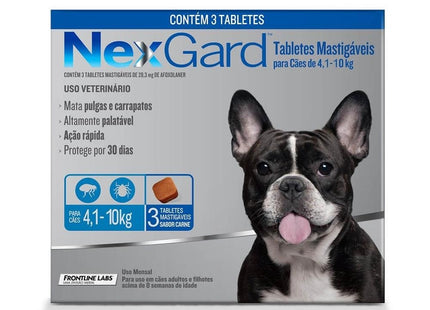 BOEHRINGER NEXGARD CAES M (4,1 A 10KG) 3 TABLETES