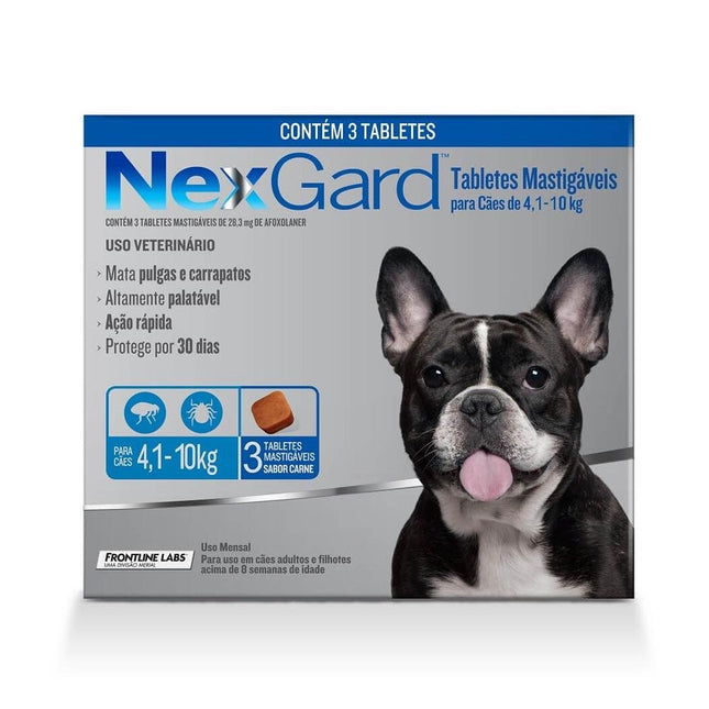 BOEHRINGER NEXGARD CAES M (4,1 A 10KG) 3 TABLETES