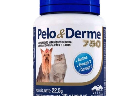 VETNIL PELO E DERME 750 - 60 CAPSULAS